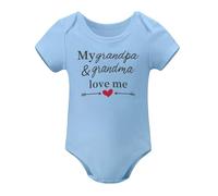 My Grandpa Grandma Loves Me Baby Clothes Infant Outfits Grandparents Present Newborn Bodysuits Sky Blue-style 3months