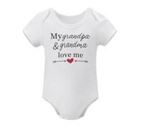 My Grandpa Grandma Loves Me Baby Clothes Infant Outfits Grandparents Present Newborn Bodysuits White-style 9months