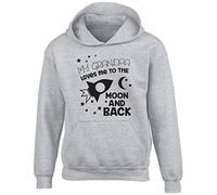 My Grandpa Loves me to The Moon and Back Kids Childrens Hooded Top Hoodie Grey