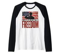 My Grandson Defends Our Freedom Military Veteran Raglan Baseball Tee
