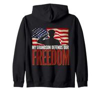My Grandson Defends Our Freedom Military Veteran Zip Hoodie