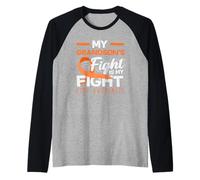 My Grandsons Fight is My Fight ADHD Awareness Orange Ribbon Raglan Baseball Tee