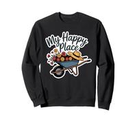 My Graphic Gardening Wheelbarrow Straw Hat Nature Sweatshirt