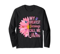 My Greatest Blessings Call Me Mom Floral Mothers Day Mom Long Sleeve T-Shirt