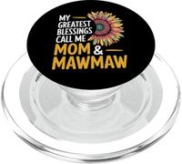 My Greatest Blessings Call Me Mom & Mawmaw Sunflower Art PopSockets PopGrip for MagSafe