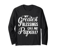 My Greatest Blessings Call Me Papaw Vintage Father's Day Long Sleeve T-Shirt