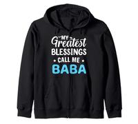 My Greatest Blessings Calls Me Baba Happy Father's Day Zip Hoodie