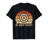 My Group Therapy Shooting Range Funny Target Retro Sunset Value Graphic T-Shirt, Men, Black, S