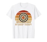 My Group Therapy Shooting Range Funny Target Retro Sunset Value Graphic T-Shirt, Men, White, XL