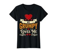 My Grumpy Loves Me for Wife of Sarcastic Husband Value Graphic T-Shirt, Women, Black, M