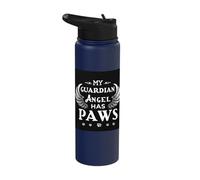 My Guardian Angel Has Paws Stainless Steel Insulated Water Bottle