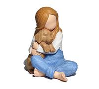 My Guardian Angel Holding Puppy Sculpted Hand-Painted Figure, Unique Pet Memorial Gifts Statue, Angel of Friendship Remembrance Present for Loss of Dogs