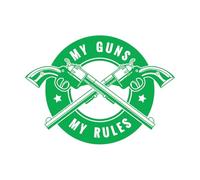 My Gun My Rules Wall Decals Quotes Wall Sticker for Gun Shop Removable Wall Decor Art Mural Home Decoration Small - 42x57cm