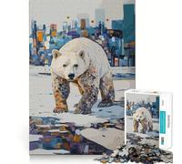 My Habitat Polar Bear in Cityscape Jigsaw Puzzles for Adults 1000 Mind Exercise Toy Relax Time Design Assembly (38x26cm)