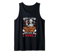 My Halloween Costume Now Give Me Wine Funny Skeleton Drinker Tank Top