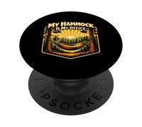 My Hammock Is My Office Camping Sunset Scene PopSockets Adhesive PopGrip