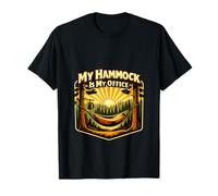 My Hammock is My Office Camping Sunset Scene T-Shirt