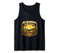 My Hammock is My Office Camping Sunset Scene Tank Top