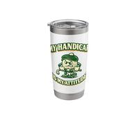 My Handicap is My Attitude Fun Golf Ball Mascot Golfers Stainless Steel Insulated Tumbler
