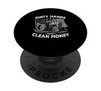 My Hands May Be Dirty My Money Is Clean Farmer Men Tractor PopSockets Adhesive PopGrip