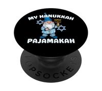 My Hanukkah Pajamakah Gnome Menorah Star of David Fun PopSockets Adhesive PopGrip