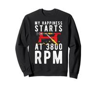 My Happines Starts At 3800 RPM Woodturning Sweatshirt