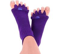 My Happy Feet Foot Alignment Socks with Toe Separators for Men or Women, Purple, Small