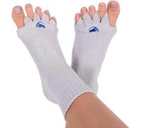 My Happy Feet Foot Alignment Socks with Toe Separators - Holiday Socks for Women & Men - Cozy Christmas Gift Idea, Light Grey, Large
