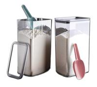 My Happy Home 2-Piece Large Clear Food Storage Container Set | 2x 4L Airtight BPA-Free Plastic Boxes with Silicone Sealing Lid | Stackable Pantry Containers for Flour, Sugar, Grains & Dry Foods