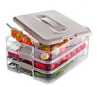 My Happy Home 3-Piece Food Storage Container Set - 3 x 2L Stackable Transparent Boxes with Handle Lid | Durable Polypropylene | Leak-Proof, BPA-Free, Dishwasher Safe for Travel, Office & BBQ, Beige