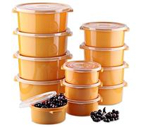 My Happy Home Plastic Food Storage Containers 12 Pcs with Lids, Twist Lock on Lid Ideal for Microwave/Freezer, Leakproof, Stackable, Airtight, Snacks, Takeout, Meal Prep, Orange
