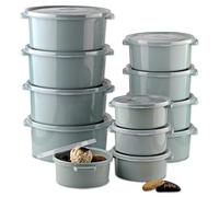 My Happy Home Plastic Food Storage Containers 12 Pcs with Lids, Twist Lock on Lid Ideal for Microwave/Freezer, Leakproof, Stackable, Airtight, Snacks, Takeout, Meal Prep, Light Green