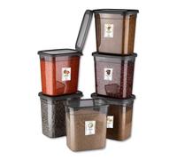 My Happy Home Set of 6, 2 Litres Each Premium High-Performance Plastic Storage Container - BPA Free, Heat & Cold Resistant, Microwave & Dishwasher Safe - Includes 25 Washable Labels