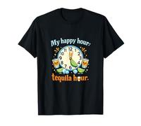 My Happy Hour Tequila Hour Party Crew Clock Graphic T-Shirt