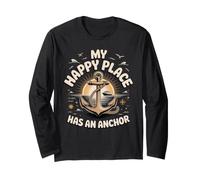 My Happy Place Has an Anchor Cruise Vacation Ship Long Sleeve T-Shirt