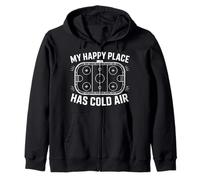 My Happy Place Has Cold Air Ice Hockey Rink Fan Zip Hoodie