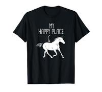 My Happy Place Horse Lovers Riding Equestrian Sports T-Shirt