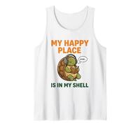 My Happy Place is My Shell Reading Book Box Turtle Introvert Tank Top