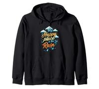 My Happy Place is the Rain - Rainy Day Lover Zip Hoodie