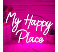My Happy Place Neon Sign Dimmable LED Neon Light Signs for Wall Decor