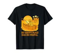 My Happy Place No People Introvert Fishing Solitude Fun T-Shirt