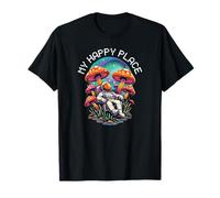 My Happy Place Retro Astronaut Psychedelic Mushroom Art T-Shirt