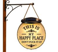 My Happy Place Sign Solar Powered LED Vintage Decor