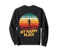 My Happy Place Stand Up Paddleboard Retro Sunset Paddle Sweatshirt