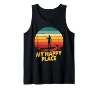 My Happy Place Stand Up Paddleboard Retro Sunset Paddle Tank Top