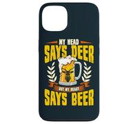My Head Says Deer My Heart Says Beer Funny Hunter Hunting Case for iPhone 13