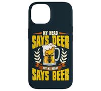 My Head Says Deer My Heart Says Beer Funny Hunter Hunting Case for iPhone 14