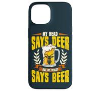 My Head Says Deer My Heart Says Beer Funny Hunter Hunting Case for iPhone 15