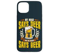 My Head Says Deer My Heart Says Beer Funny Hunter Hunting Case for iPhone 15 Plus