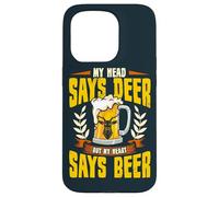 My Head Says Deer My Heart Says Beer Funny Hunter Hunting Case for iPhone 15 Pro